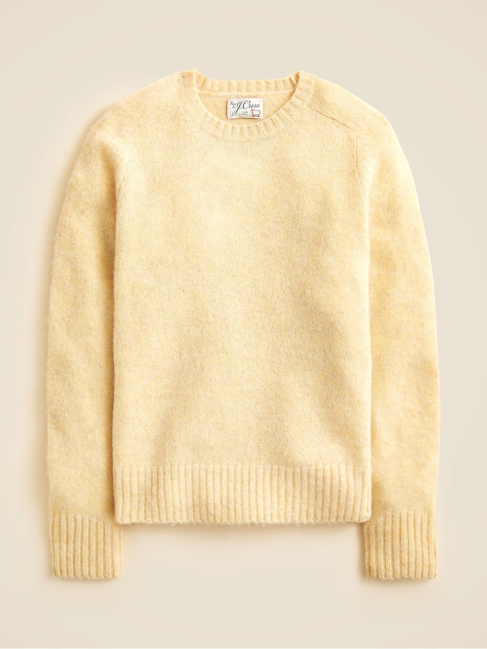 J. Crew Men’s Soft-Washed Wool Saddle-Sleeve Sweater Yellow Thick Knit Cozy